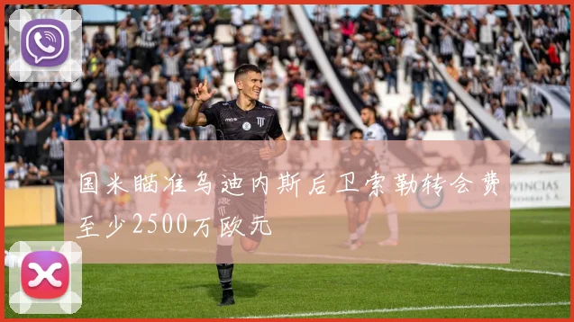 国米瞄准乌迪内斯后卫索勒转会费至少2500万欧元